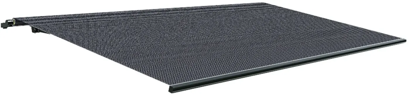 Markise 3,5m breit grau, Basic, Anthrazit, Kurbel links ohne Volant, individuell konfigurieren