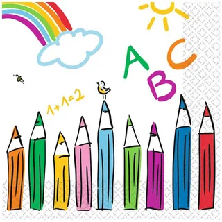 Amscan 20 Servietten Einschulung Schulanfang ABC