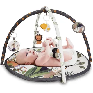 Mobiclinic® Kids, 2 in 1, Baby Gym + spielmatte, Inklusive Musik, 5 interaktive spielzeuge, 0-6 Monate, Motorische entwicklung, Dreamland, Zusammenklappbar, Gepolsterte Matte, Bögen
