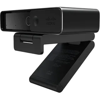 Cisco Webex Desk-Kamera mit bis zu 4K Ultra HD-Video, Doppelmikrofon, iHDR-fähige Leistung auch bei schlechter Beleuchtung, Carbon Black, 1 Jahr eingeschränkte Hardwaregarantie (CD-DSKCAM-C-WW)
