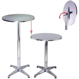 Trutzholm Stehtisch 2in1 höhenverstellbar 70/115cm Ø60cm Silber