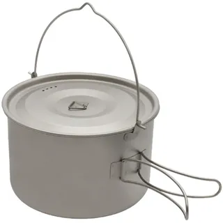 Lixada 1,8 l/3 l Titan-Topf, Ultraleichter Camping Hängetopf mit Deckel und Faltbarem Griff, Camping Suppentopf für Camping, Wandern, Rucksackreisen, Picknick