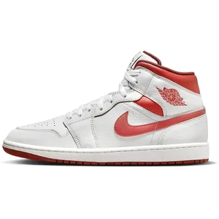 Nike Air Jordan 1 Mid Herren Sneaker, Der weiße Hummer hat EIN rotes Segel, 44 EU - 44 EU