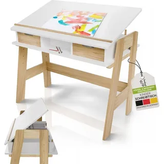 Juskys Kinderschreibtisch Fietje Plus Kiefer weiß