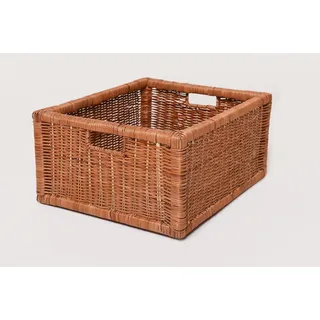 Vivanno Flechtkorb Aufbewahrungskorb für Regale & Ordnung, Robustes Design, Braun, 19x41x34cm Natur Rattan