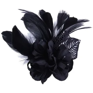 Mode Vintage Natürliche Flauschige Straußenfeder Brosche Federbrosche Blumenbrosche Stoffbrosche für Anzug Hochzeit Schmuck Schulter Zubehör Damen Damen Herren Corsage Exquisite Broche Schwarz