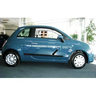 Spangenberg Seitenschutzleisten schwarz mit Logo rot passend für FIAT 500 ab Baujahr 10.2007- H25 (3700225)