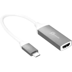 j5Create USB C zu (HDMI, 15 cm), Data + Video Adapter, Grau