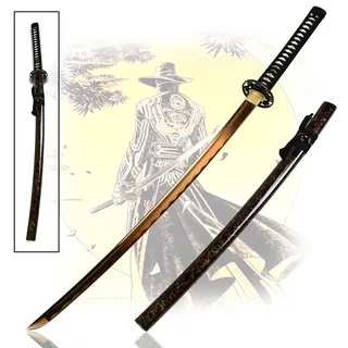 Swords and more Leaf Katana – Japanisches Schwert, Samurai Schwerter scharf echt, Handgeschmiedetes Carbon Stahl Katana mit Scheide 102 cm, Katana Schwert für Übungen und Samurai Deko