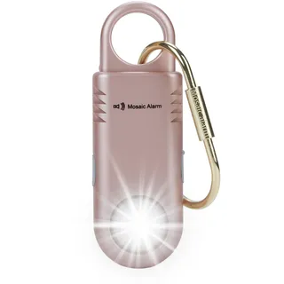 135 dB wiederaufladbarer Personalalarm mit ultraheller Taschenlampe. Rutschfester Schlüsselanhänger-Notfallsirene für Frauen & Kinder. SOS-Sirene & Bärenabwehr-Alarm beim Wandern Roségold