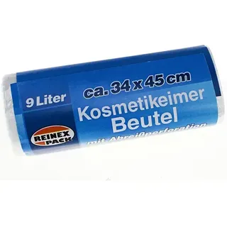 Müllbeutel Reinex Kosmetikeimer weiß 7 my 9 L 40 Stück/Rolle HDPE Material, 340 x 450 mm, extra reißfest