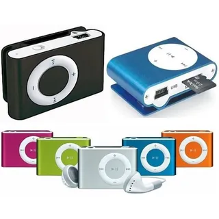 Trade Shop - MINI-MP3-PLAYER mit clip, usb-unterstützung, 32 gb, micro-sd, fm-radio, lithium-batterie -