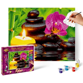 Schipper 609240918 Malen nach Zahlen Relax - Bilder malen für Erwachsene, inklusive Pinsel und Acrylfarben, 24 x 30 cm