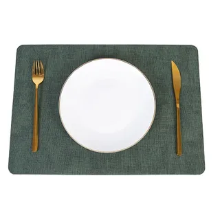 Platzsets Esstisch Tischsets 6er Sets Hitzebeständige Tischsets, Waschbare Platzsets für Esstisch (Dunkelgrün)