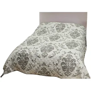 Tages-Decke XXL (220x240 cm) mit wattierter Zwischenlage (Floria) Bettüberwurf - Überwurfdecke, Sommerdecke gesteppt - Steppdecke, Wendedecke
