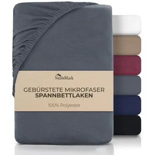 NatureMark Spannbettlaken Mikrofaser-Polyester 140 x 200 cm grau