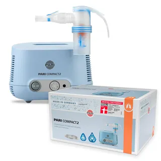 PARI Compact 2 Inhalationsgerät – Inhalator Vernebler für Erwachsene & Kinder, kompaktes Inhalationssystem mit PIF-Control, effizient für die ganze Familie