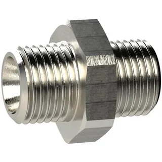 Riegler Doppelgewindenippel, M16x1,5 a., M16x1,5 a., SW 19, MS vern.