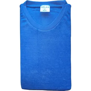 Normann Germany Damen Frottee Pyjama, Rundhals, Uni, Applikation, Ringel Hose, Blau, 61773, Gr. L 44/46 - 44-46