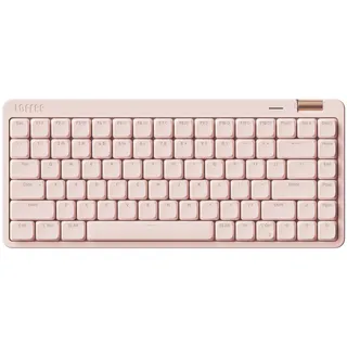 Flow Lite84 Tasten Low Profile Mechanische Tastatur, Swappable Wiederaufladbare Kabellose Tastatur mit 2.4G Empfänger, Bluetooth und Kabelanschluss für Windows, Mac/Linear Switches(Flamingo)US-Layout
