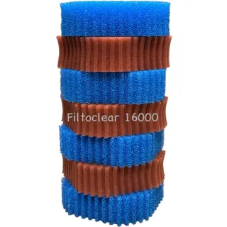 Koi Herdecke KH Filterschwammset Filtoclear 16000 Filter 4x blau/ 3x rot passend für Oase