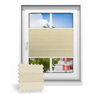 Wabenplissee nach Maß, Pastell Apricotbeige 706040, 50 x 65 cm, Wabenplissees individuell maßangefertigt