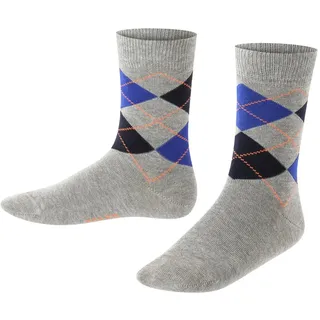 FALKE Unisex Kinder Socken Classic Argyle K So Baumwolle gemustert 1 Paar, Grau Light Grey 3401, 35-38 - 35-38