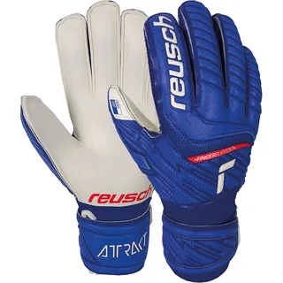 Reusch Torwarthandschuhe Attrakt Grip Finger Support Junior mit praktischem Fingerschutz deep Blue/White, 8,