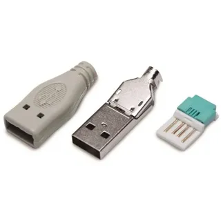 Logilink USB-Stecker Typ-A Set aus 3 Teilen m. Ummantelung, UP0003 (3 Teilen m. Ummantelung)