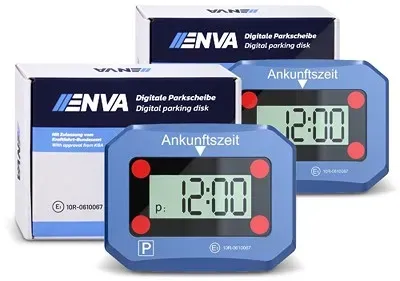 Enva 2x Elektronische digitale Parkscheibe - mit Zulassung vom KBA [Hersteller-Nr. 40985509]