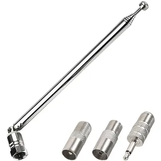 CGEAMDY Radio Antenne Teleskop FM, Tragbare Radioantenne, Indoor DAB Antenne Teleskopantenne Mit F-Typ Stecker Mit Adapter, DAB 7-Teilige Ersatz-Teleskop-Antenne