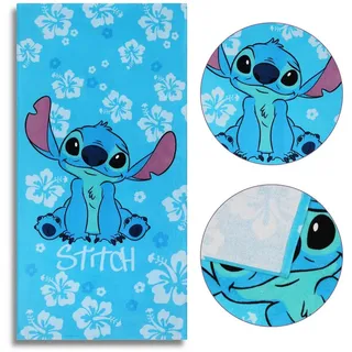 Sarcia.eu Badetücher DISNEY Stitch Baumwollbadetuch, Kinderbadetuch 70x140 cm blau