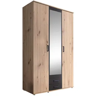 SchlafKONTOR Havant 196,3 x 119,6 x 53,5 cm eiche/anthrazit