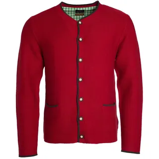 Strickjacke "JN640" - Daiber - M - red/anthracite-melange/green