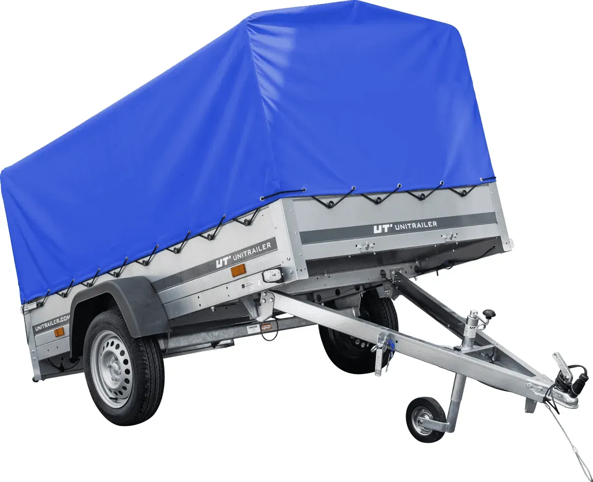 PKW-Anhänger 230x125 UNITRAILER GARDEN 230 KIPP mit blauer Hochplane 80 cm