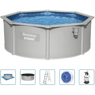 Set 360 x 120 cm granitgrau inkl. Sandfilteranlage (5-tlg.)