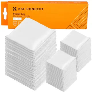 K&F CONCEPT Mikrofaser-Brillenputztücher, 15 x 15 cm, Weiß, 80 Stück