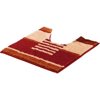 REDBEST WC-Umrandung mit Ausschnitt Houston - rutschhemmend, Flauschiger Flor, pflegeleicht, für Fußbodenheizung geeignet - Terra Größe 50x50 cm