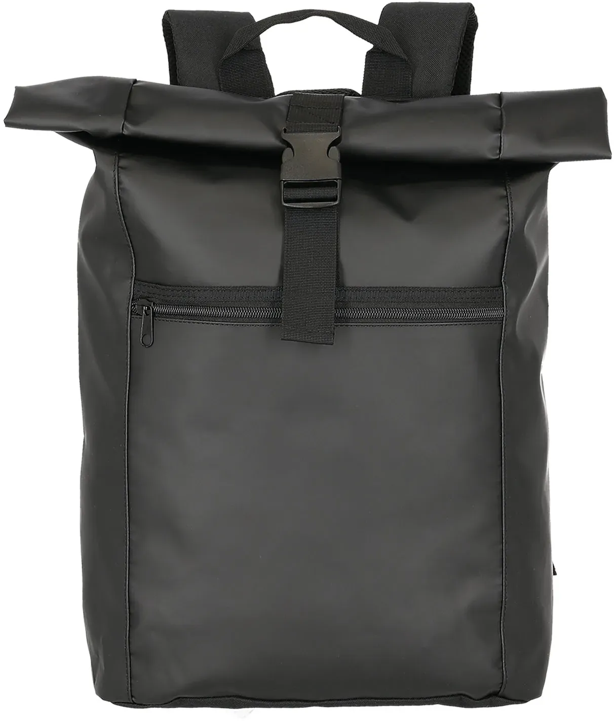 Halfar Rucksack KURIER ECO Rucksack aus LKW-Plane mit einer Reißverschluss-Vordertasche und gepolstertem Rücken, schwarz