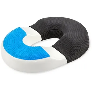 Vitabo Ergonomischer Steißbein Sitzring – Steißbeinkissen in O-Form mit Gel-Schicht I Ringkissen, Sitzdonut aus Memory-Schaum (Schwarz)