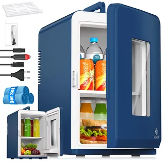 Kesser KESSER® 2in1 Mini Kühlschrank Kühlbox 15 Liter Kühl und Heizfunktion Tragbarer AC DC 220-240V/12V Steckdose und Zigarettenanzünder Warmhaltebox Mini-Thermobox Auto Büros Zimmer Camping Garten
