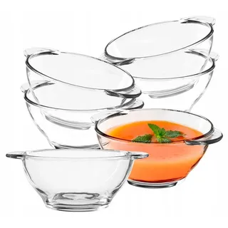 AzaliaDesign 6er Set Suppentassen aus Glas 500ml Suppenschalen Suppenschüssel Schüssel