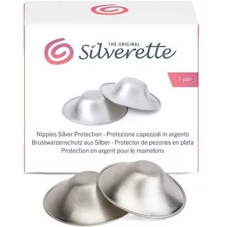 Silverette das Original, Brustwarzenschutz aus massivem Sterlingsilber (Nicht VERSILBERT): Schutz für Brustwarzen stillender Mütter. 4 Größen: Small, Small+O-Feel, M, M+O-Feel-Ringe (M)