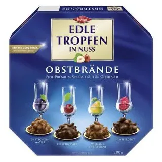 Trumpf Edle Tropfen in Nuss Obstbrände Pralinen 200 g