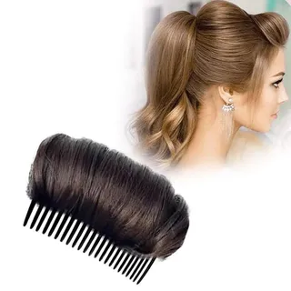 Unsichtbares Flauschiges Haarpolster, Bump Up Comb Clip Haarknoten, Volumen Haar Basis, Haarverdickung Flauschige Perücke Haarpolster Styling Insert Tool DIY (Dunkelbraun)