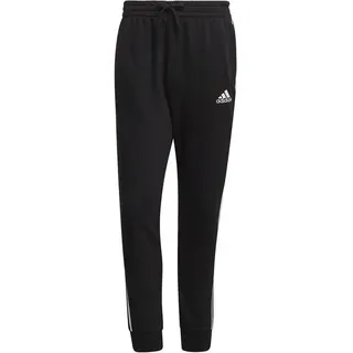 adidas Essentials French Terry Tapered Cuff 3-Streifen Hose Black / White L