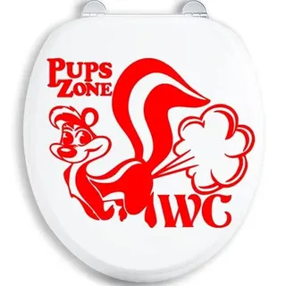 24x20cm Pups Zone WC Deckel Toilettendeckel Bad Klo Aufkleber Sticker Tunin Wandtattoo xxxxx Toiletten Badezimmer