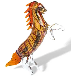 Aubaho Dekoobjekt Glas Pferd Hengst im Murano Stil 30cm Glasfigur Skulptur glass Figure