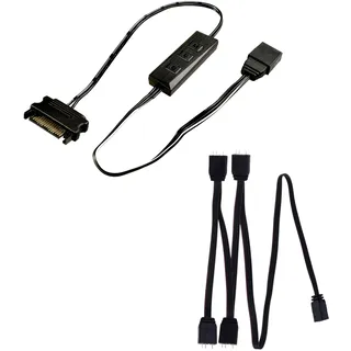 Xilence LQZ.ARGB_Set Cable, Mini Cable ARGB Control für ARGB LED PC Komponenten, 1to4 ARGB Splitter, schwarz