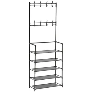 5five simply smart 5five - Garderobe intissa 5 regale aus schwarzem stahl h170cm